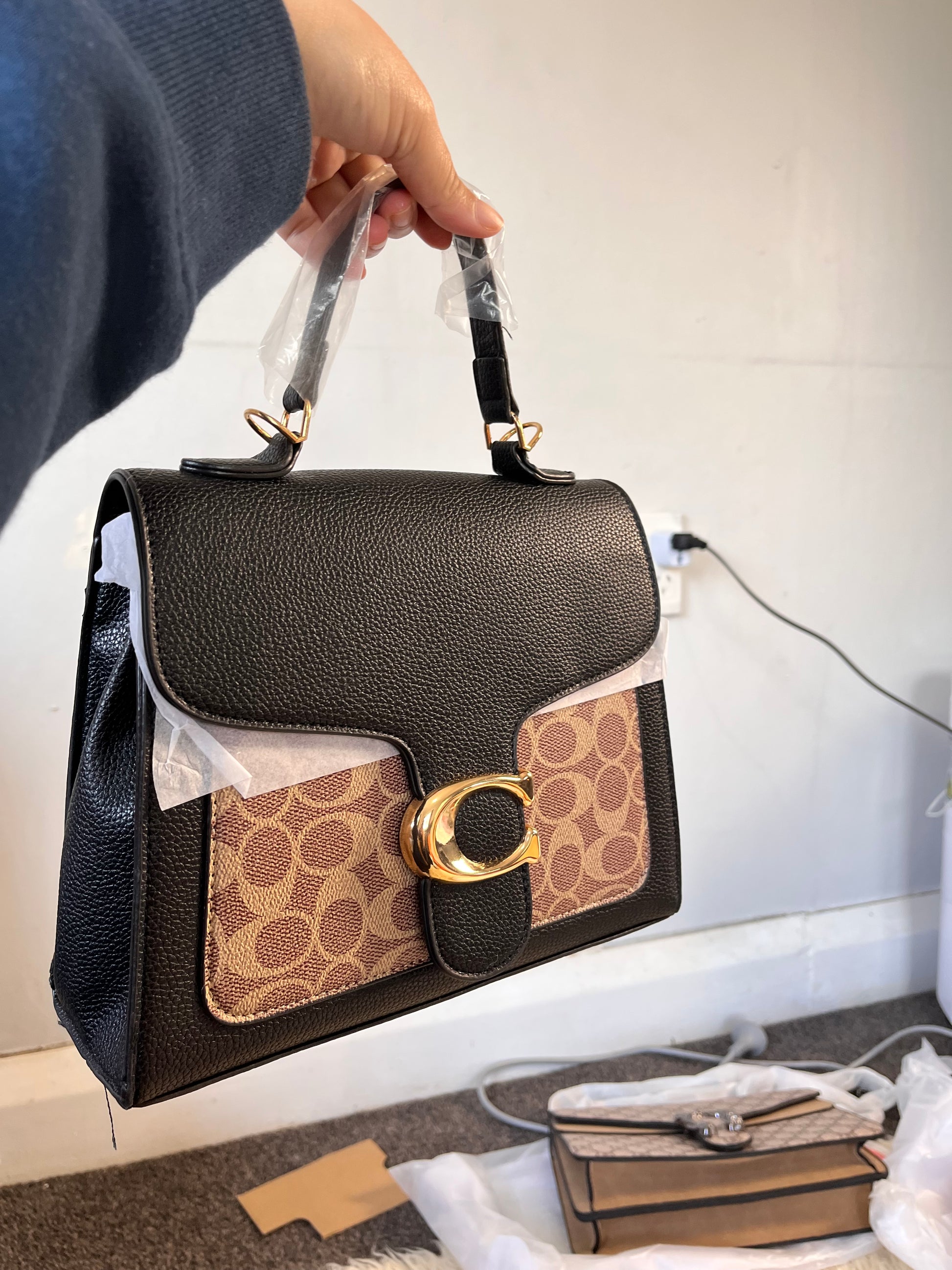 Coach leather handcarry and crossbody bag