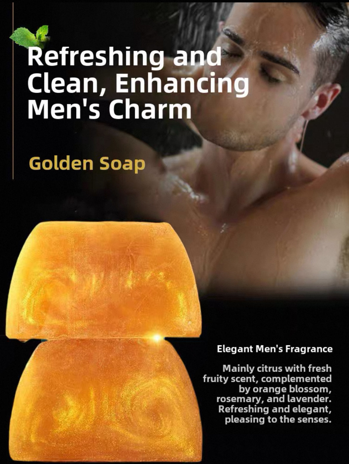 Authentic Men's High-End gold Perfume soap