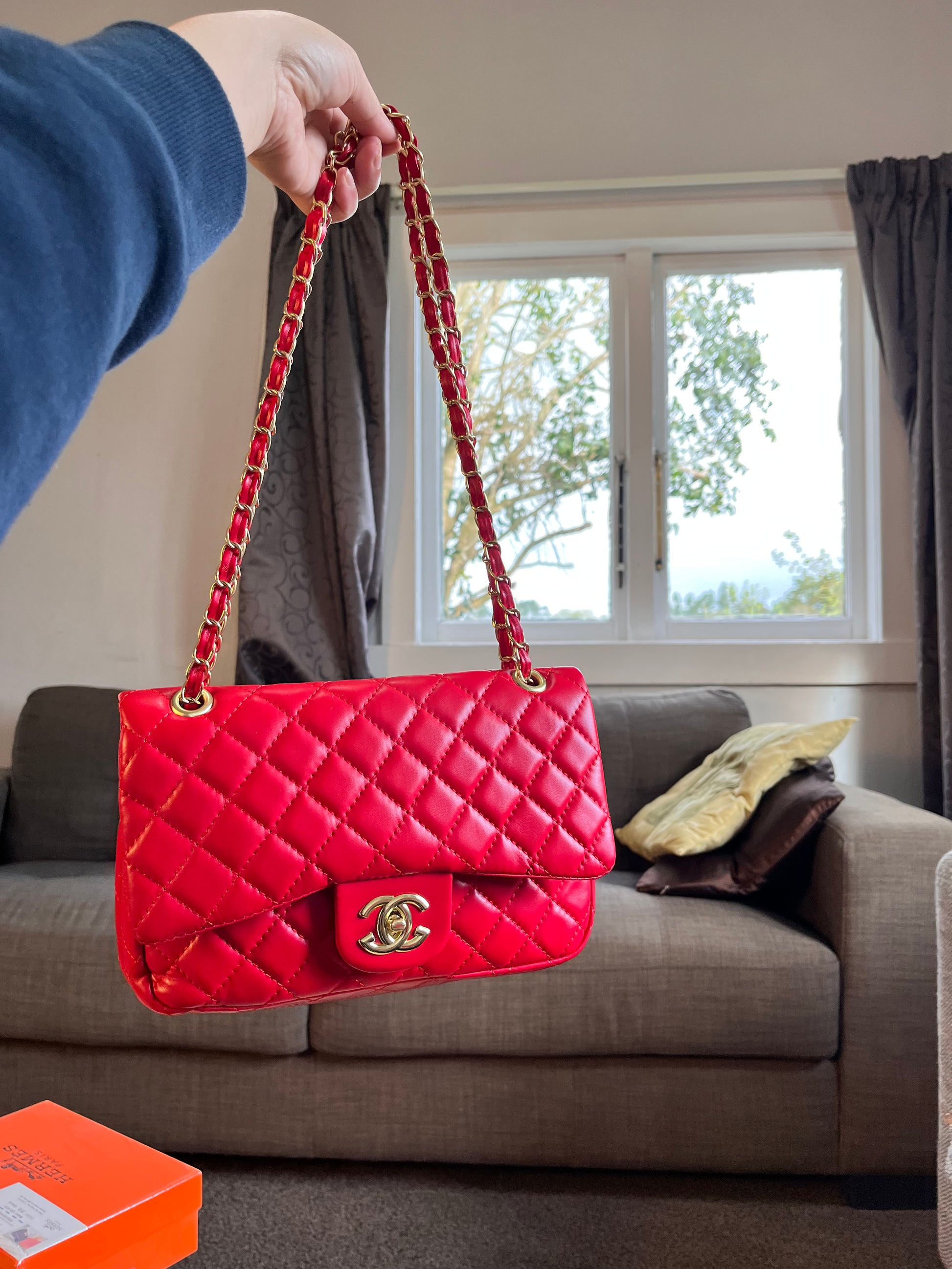 Channel soft leather shoulder and crossbody bag