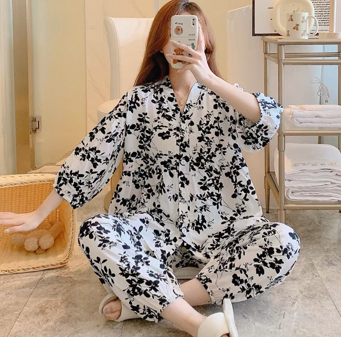 Pure Cotton Silk Pajamas Women