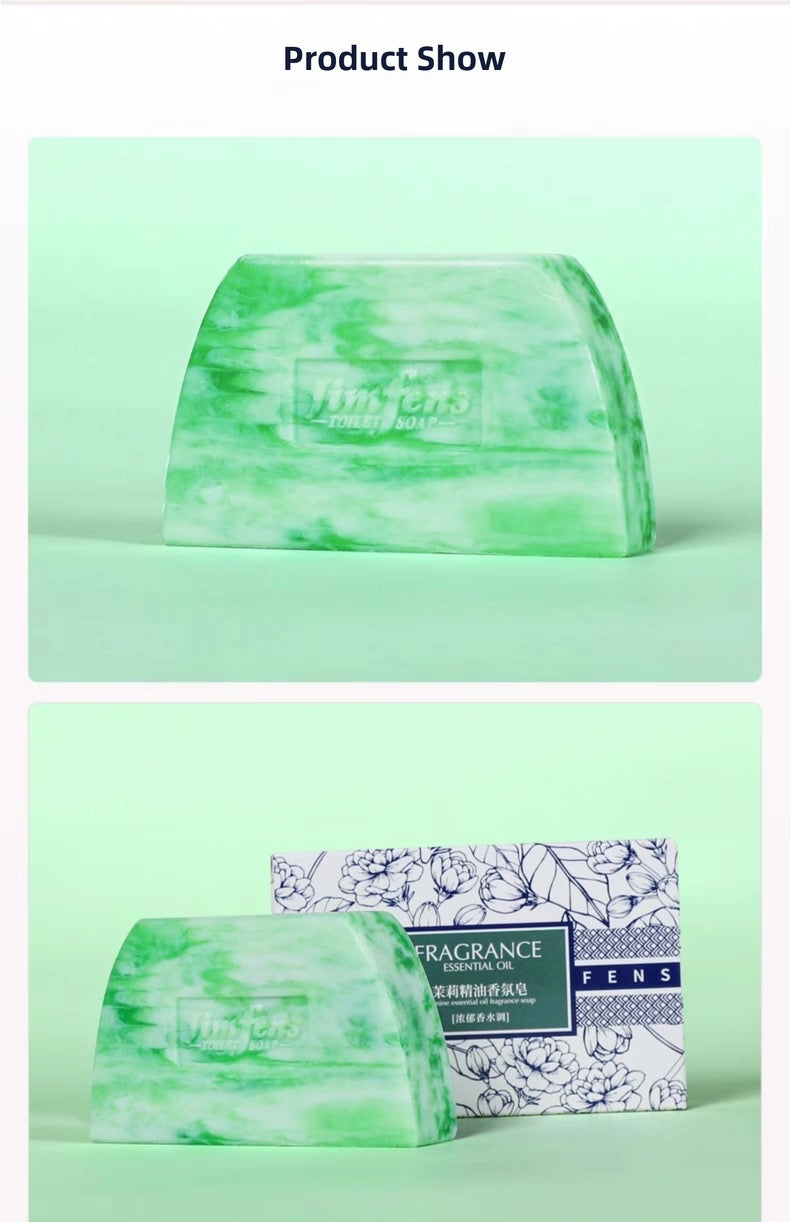 Authentic Jasmine Old Domestic High-End Essential Oil Perfume Bath Soap with free bubble net