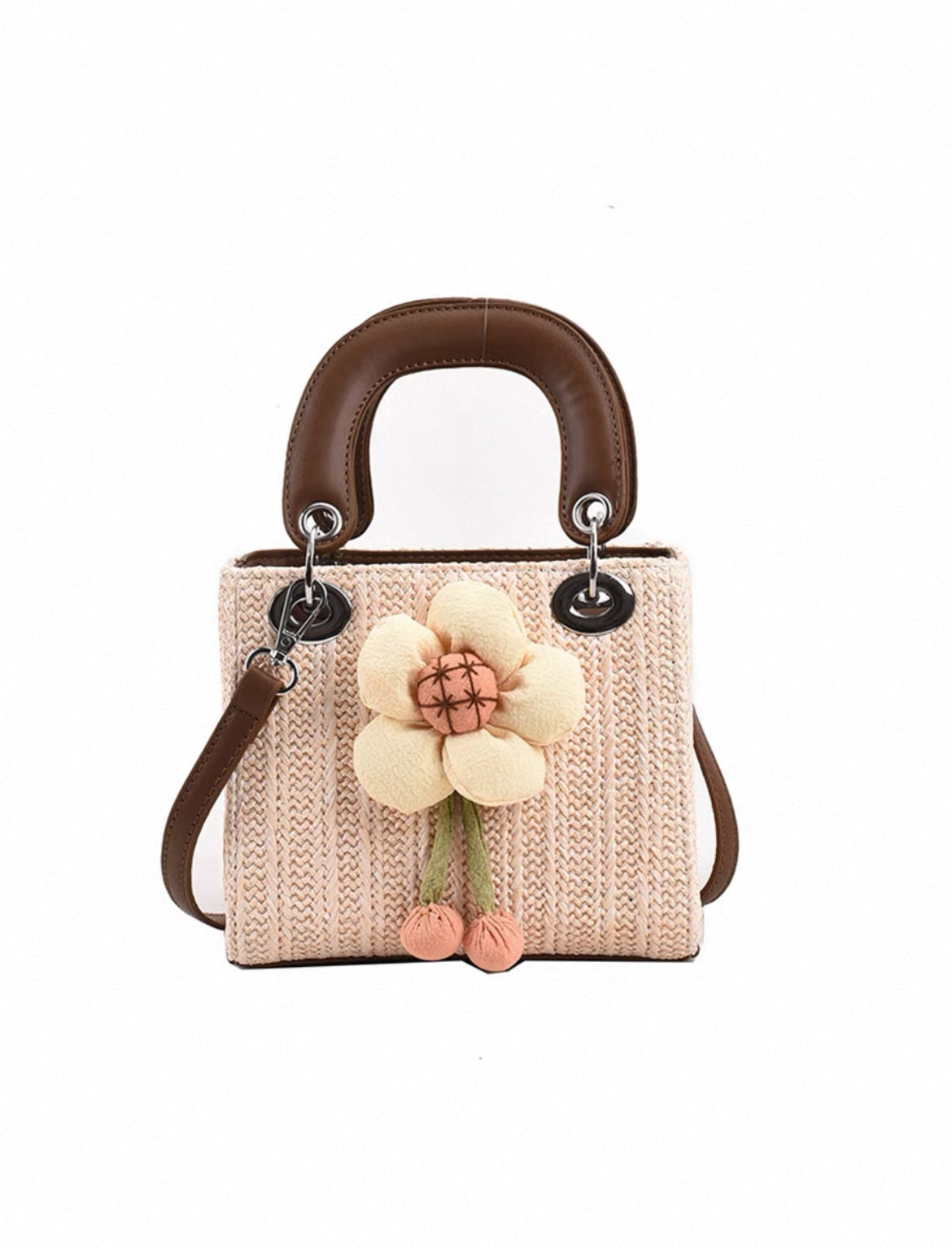 Elegant Woven Straw 2025 New Niche Design Crossbody Bag Seaside Resort Style Popular Satchel Princess Diana Bag
