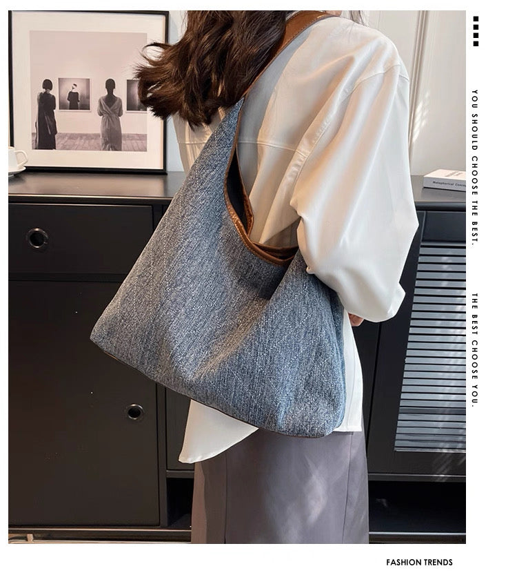 Large Denim Bag 2025 New style Shoulder High-End Tote Bag