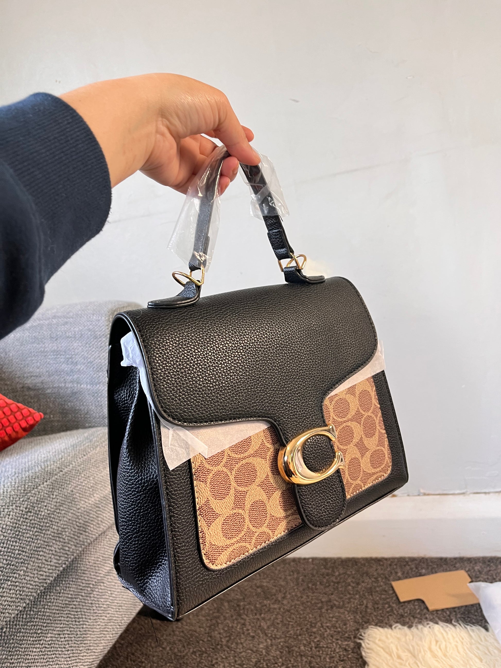 Coach leather handcarry and crossbody bag
