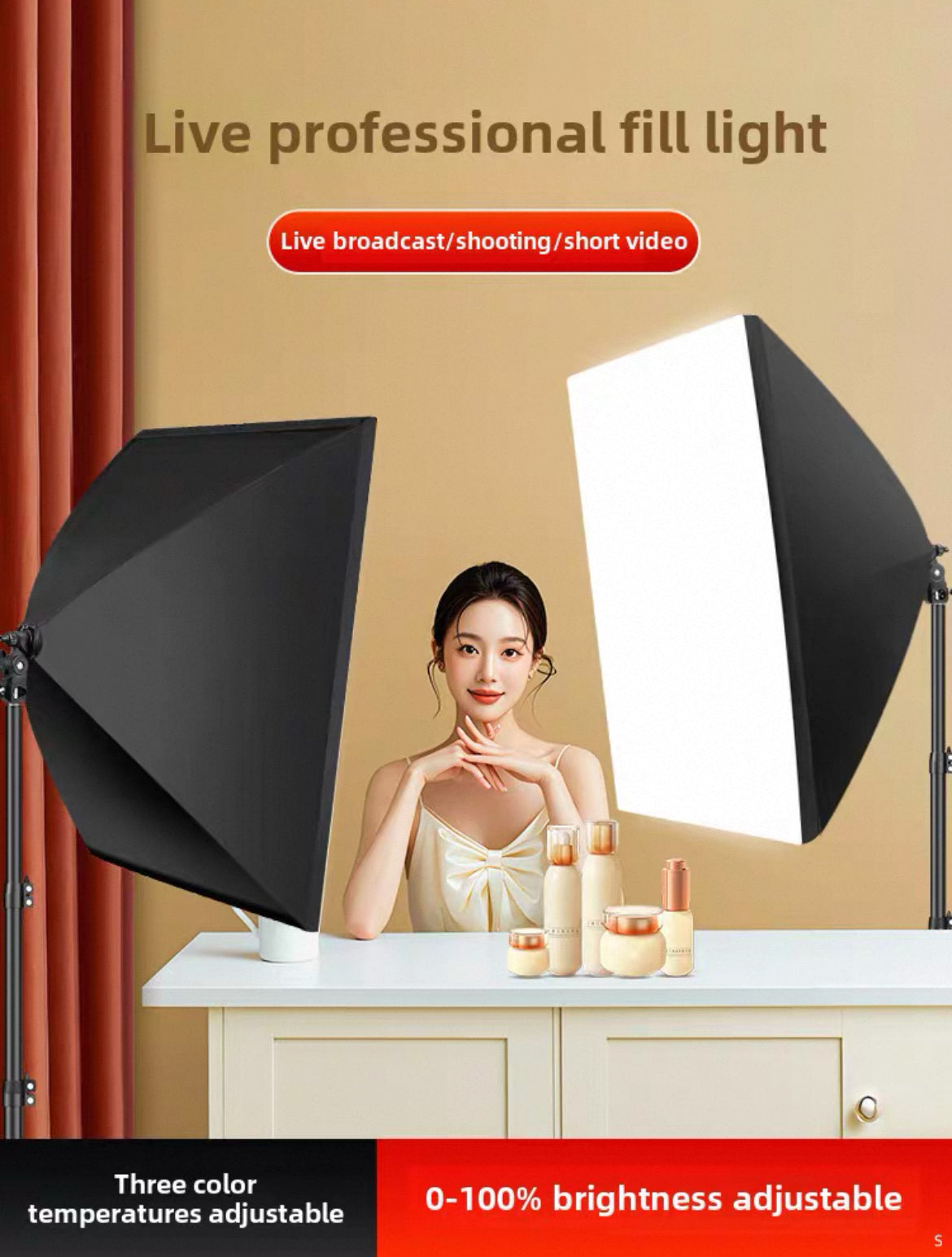 Professional Live Broadcast Lighting Fill Light Three-Color shooting light
