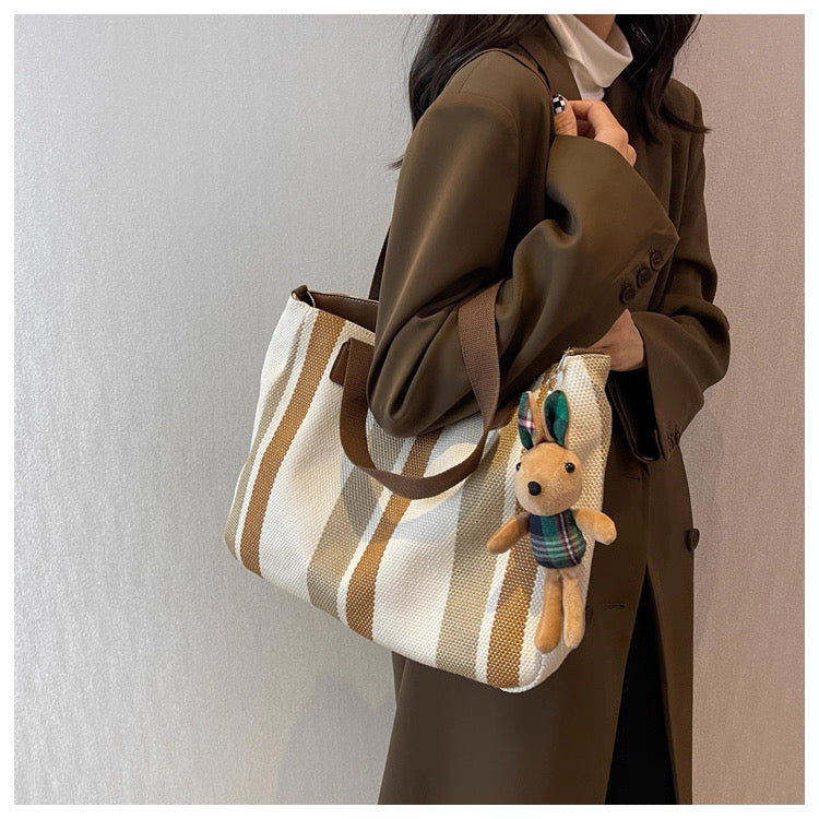 Large Capacity 2025 New Canvas Cloth Crossbody bag with sling and free  ornaments/keychain