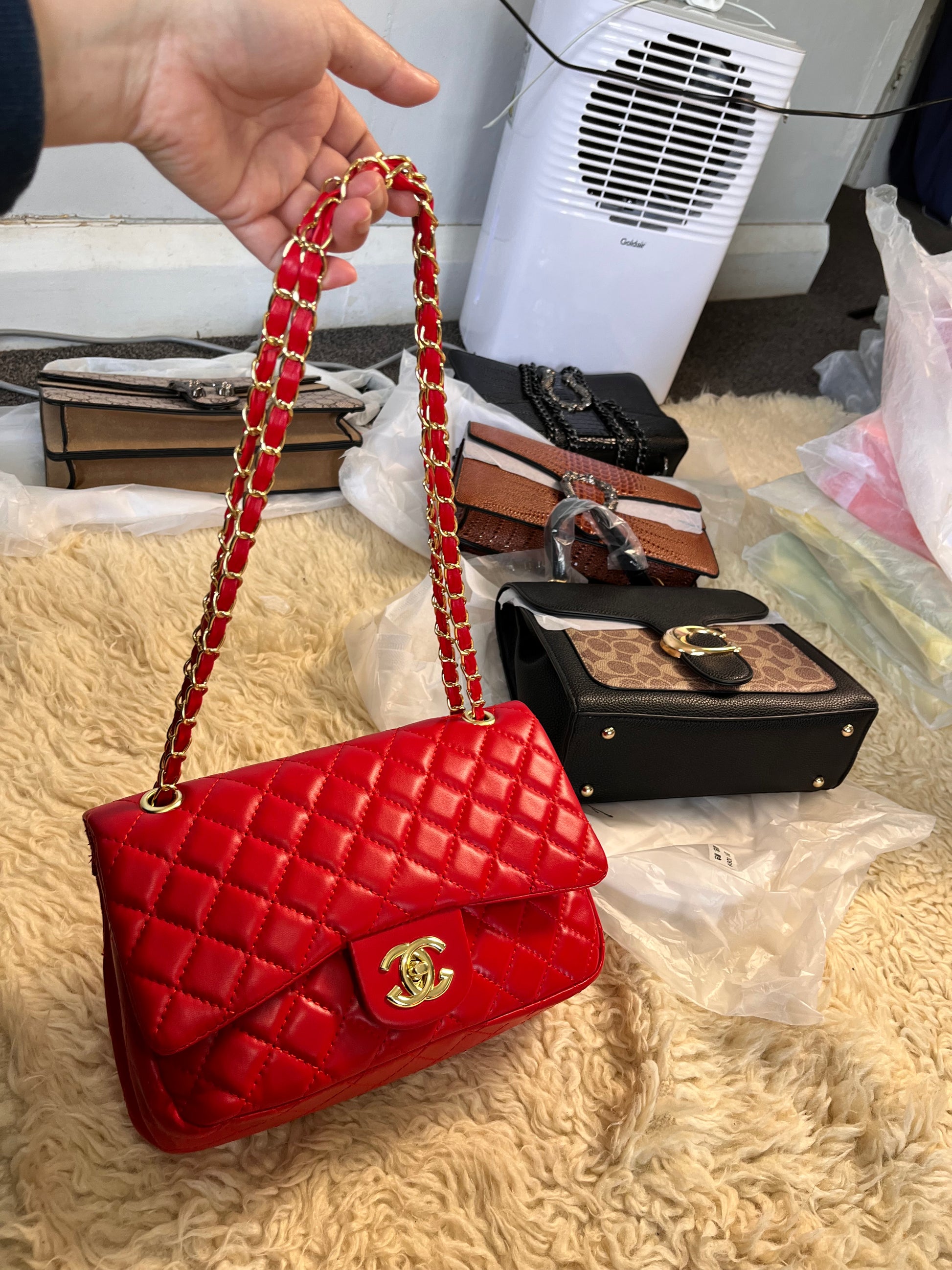 Channel soft leather shoulder and crossbody bag
