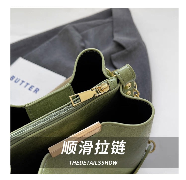 Internet Celebrity High-End 2025 Bucket Bag Foreign Style Wide Crossbody Bag
