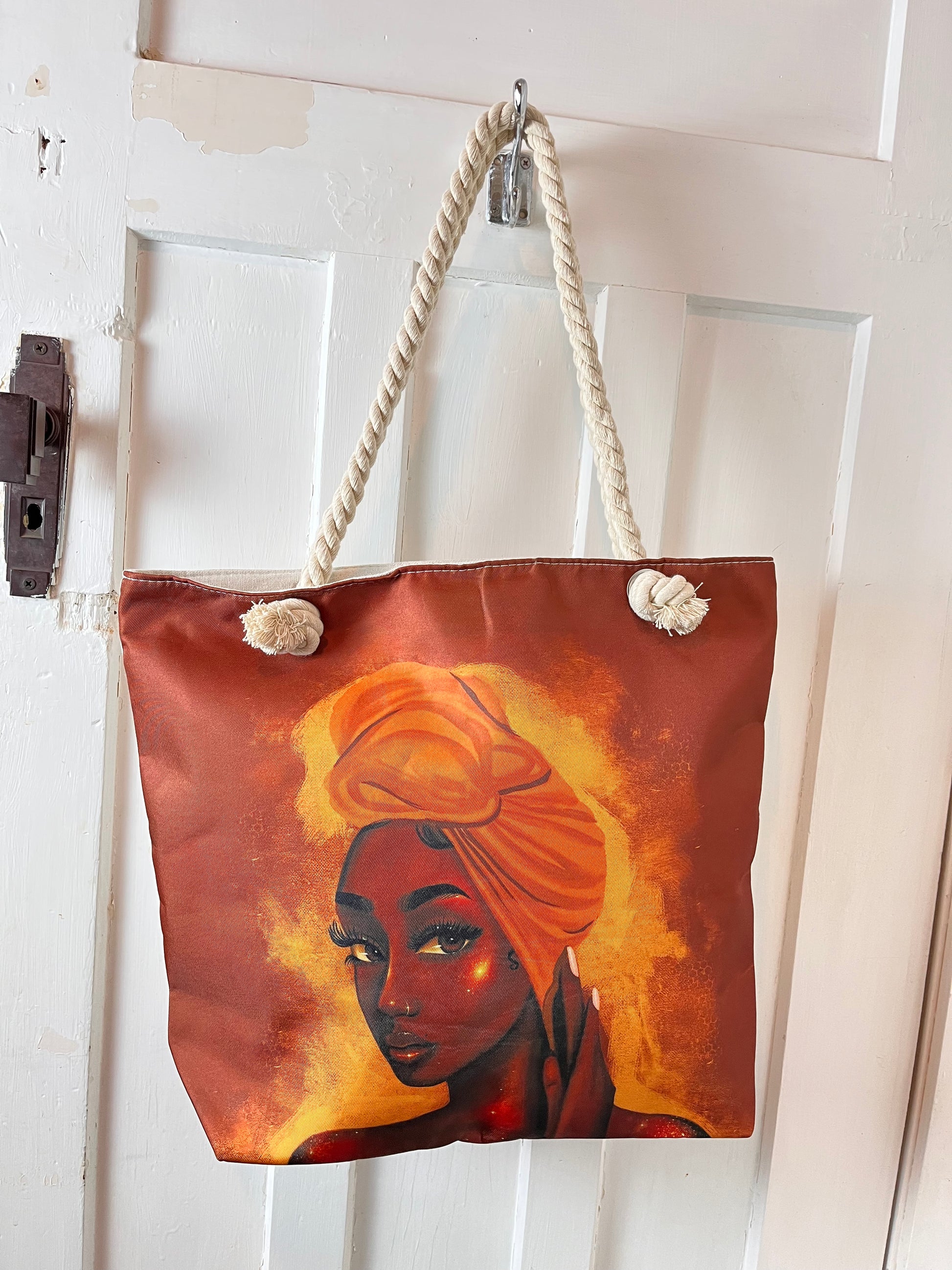Large tote /beach bag with face design