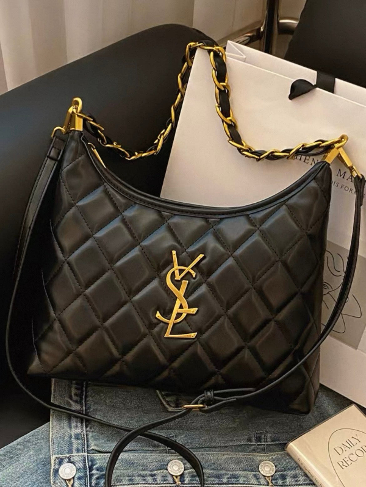 YSL Large-Capacity Versatile Armpit genuine leather bag