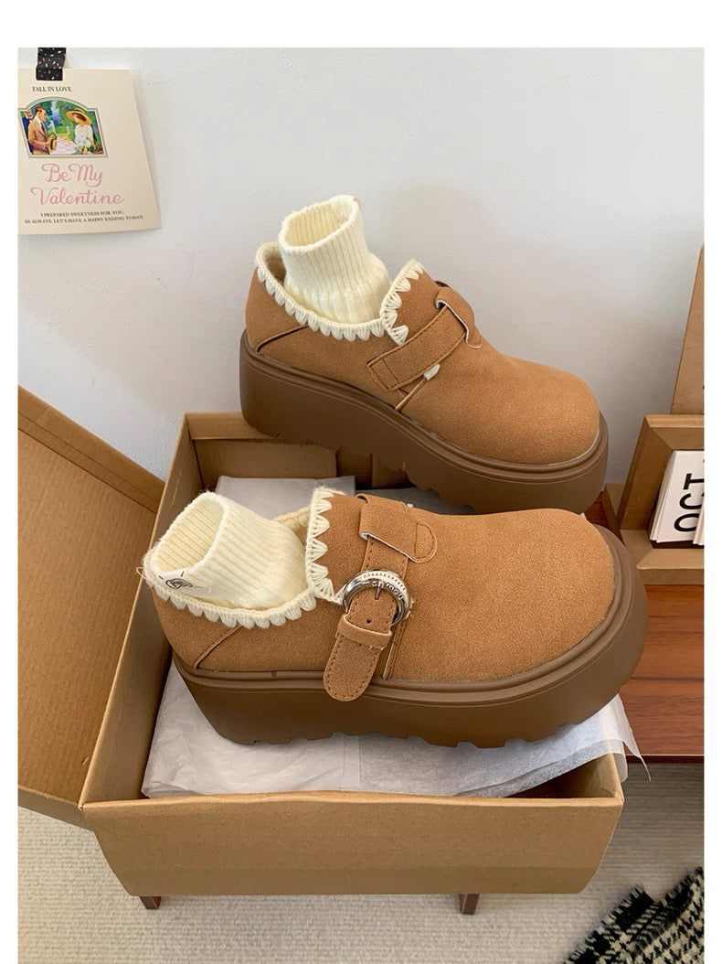 Celebrity Style Thick-Soled Baotou Half-Slippers for Women's Outer Wear Heightening Birkenstock Shoes