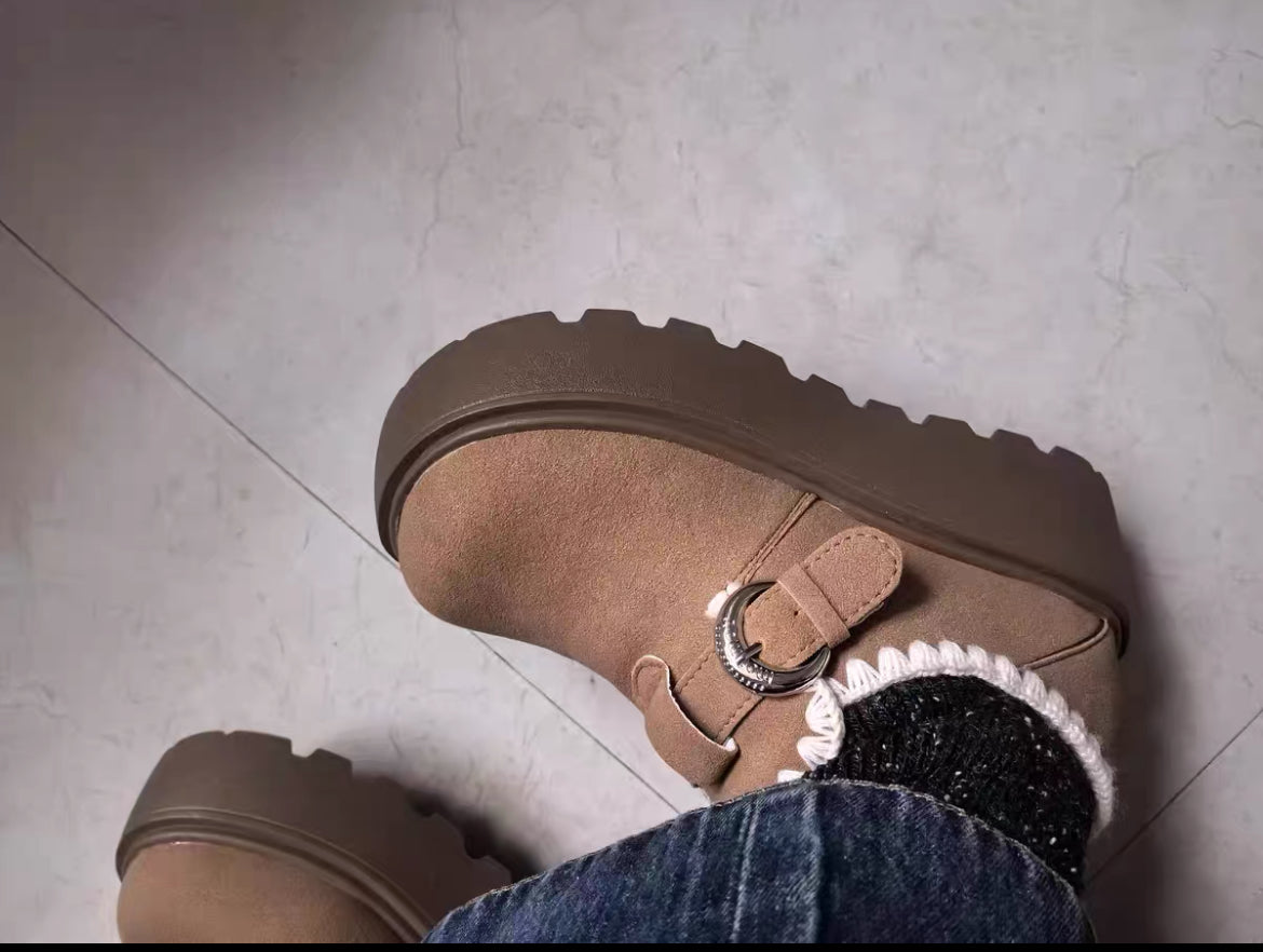 Celebrity Style Thick-Soled Baotou Half-Slippers for Women's Outer Wear Heightening Birkenstock Shoes