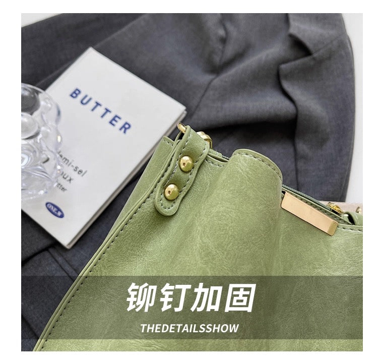 Internet Celebrity High-End 2025 Bucket Bag Foreign Style Wide Crossbody Bag