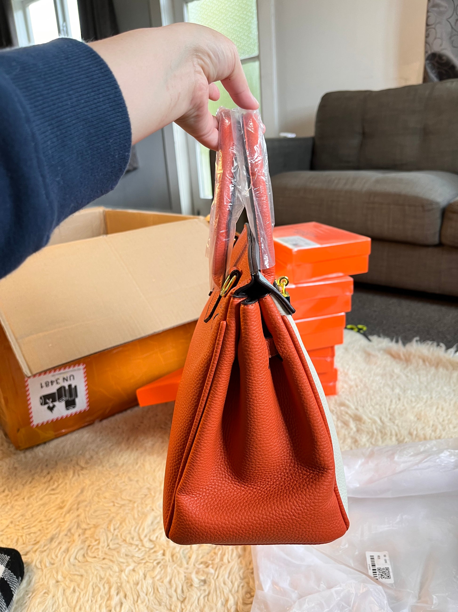 Hermes 30 leather handcarry or crossbody bag