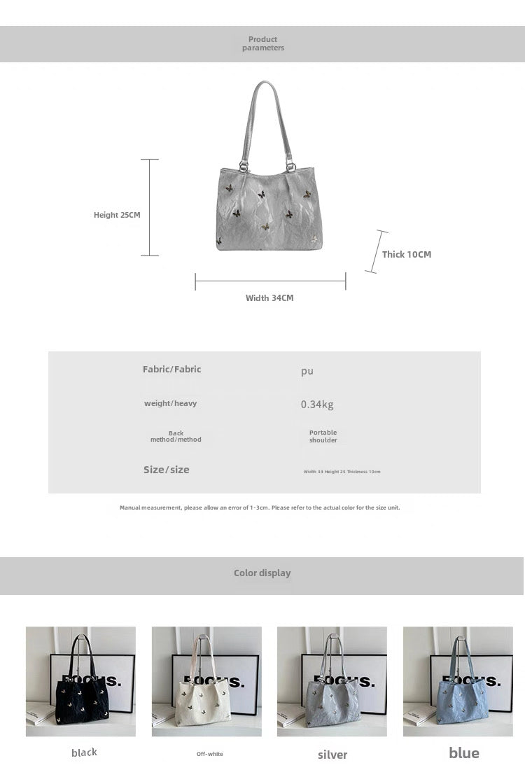 Tote Bag Large Capacity 2025 High-End Shoulder Bag, College and professional With ornaments/keychains