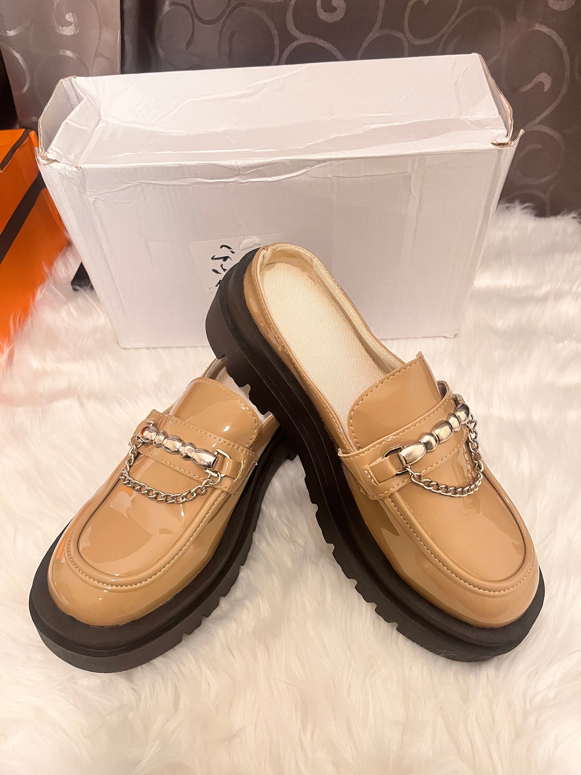 Fat Wide Fat Feet Baotou Half Slippers Women's Outer Wear Thick-Soled Sponge Cake Without Heel Lazy Slippers