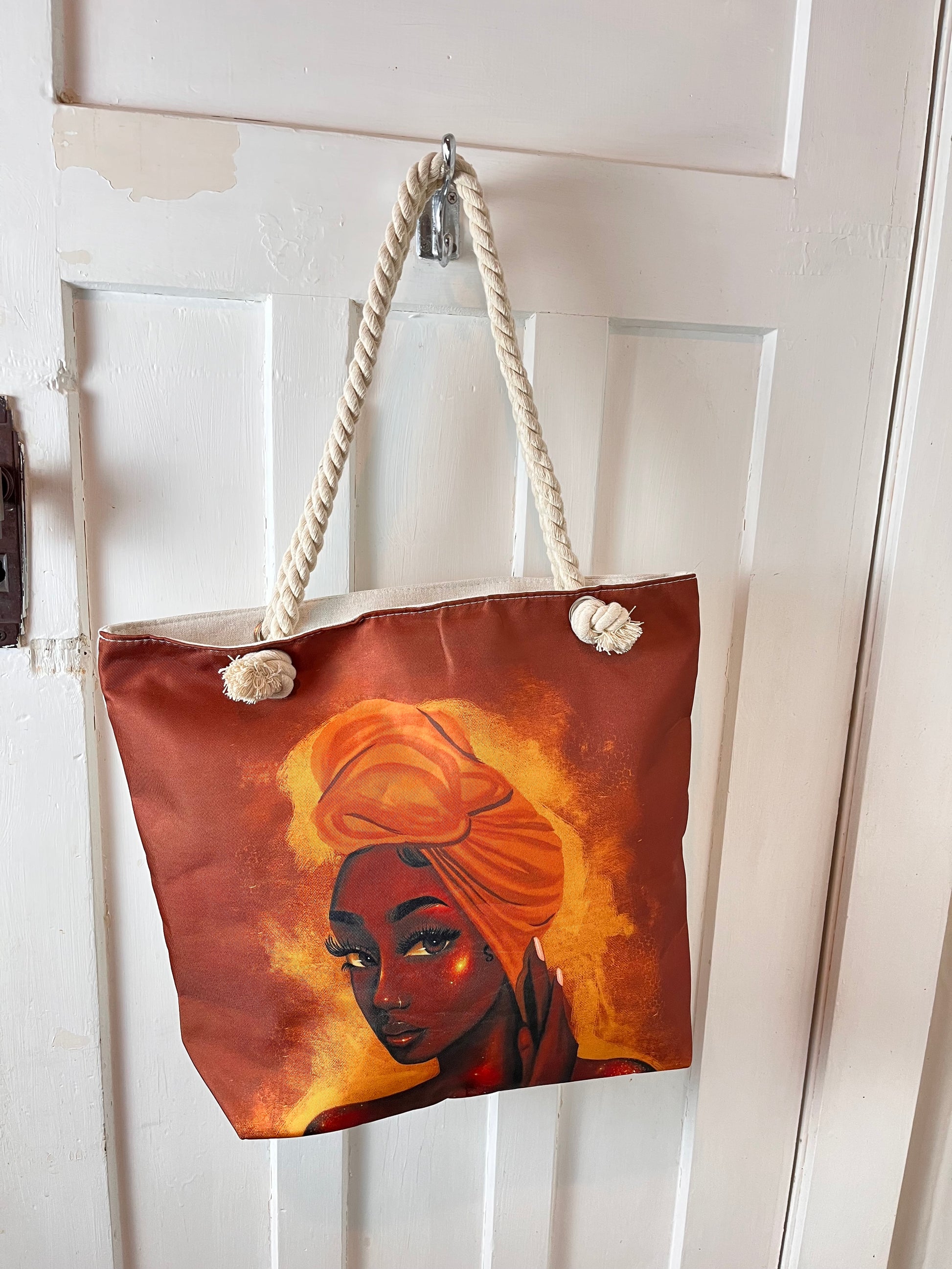 Large tote /beach bag with face design