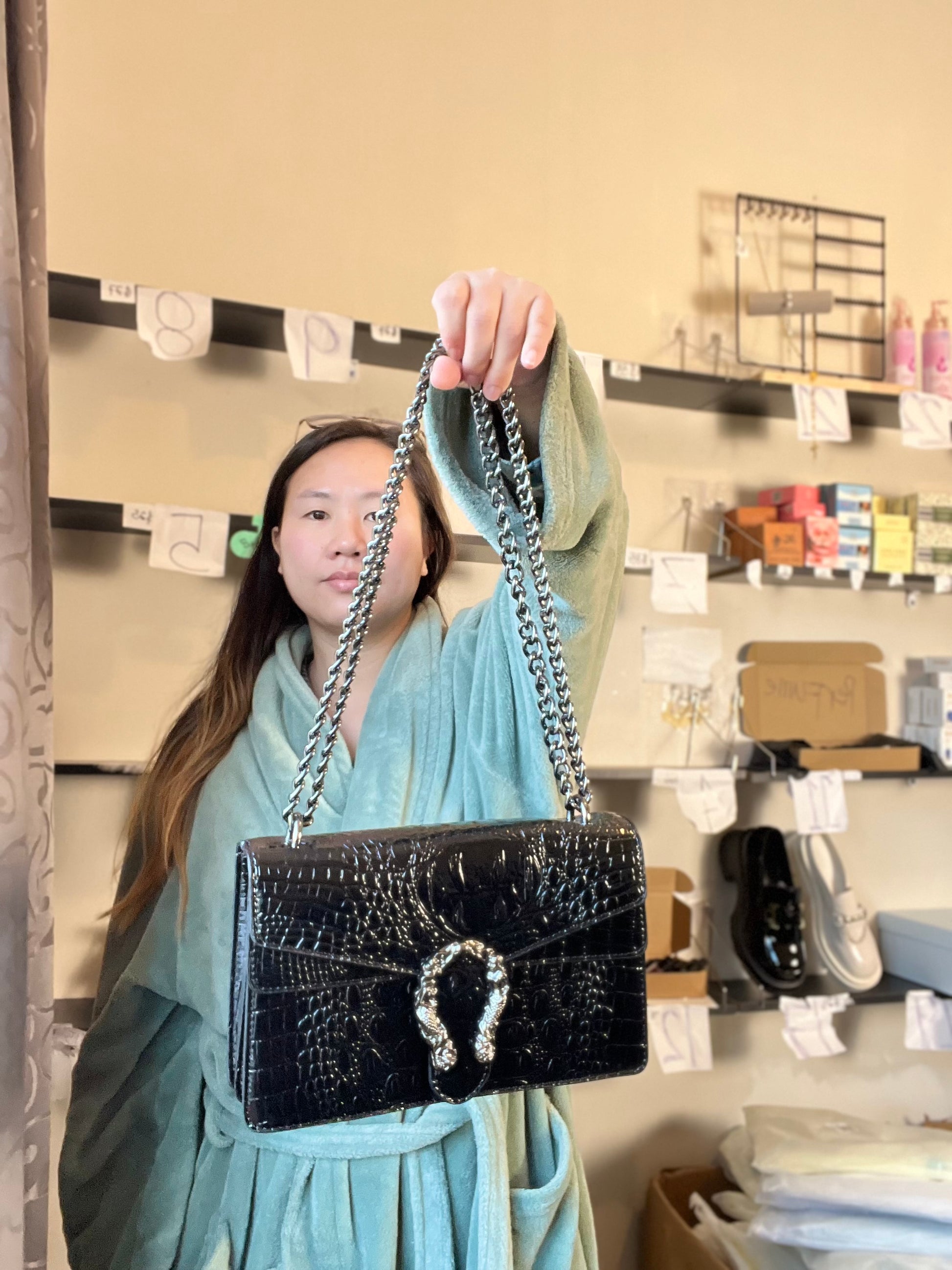 PRE ORDER ! HIGH QUALITY DUPE Retro Crocodile Pattern Bag