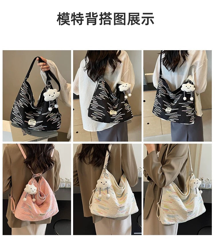 Large Canvas shoulder crossbody bag