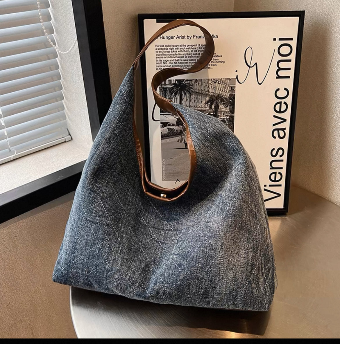 Large Denim Bag 2025 New style Shoulder High-End Tote Bag