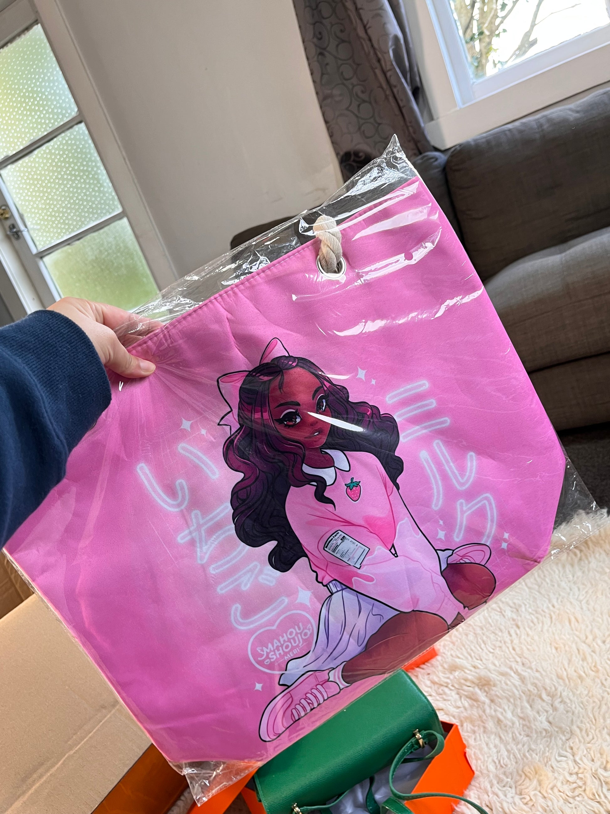 Large tote /beach bag with face design