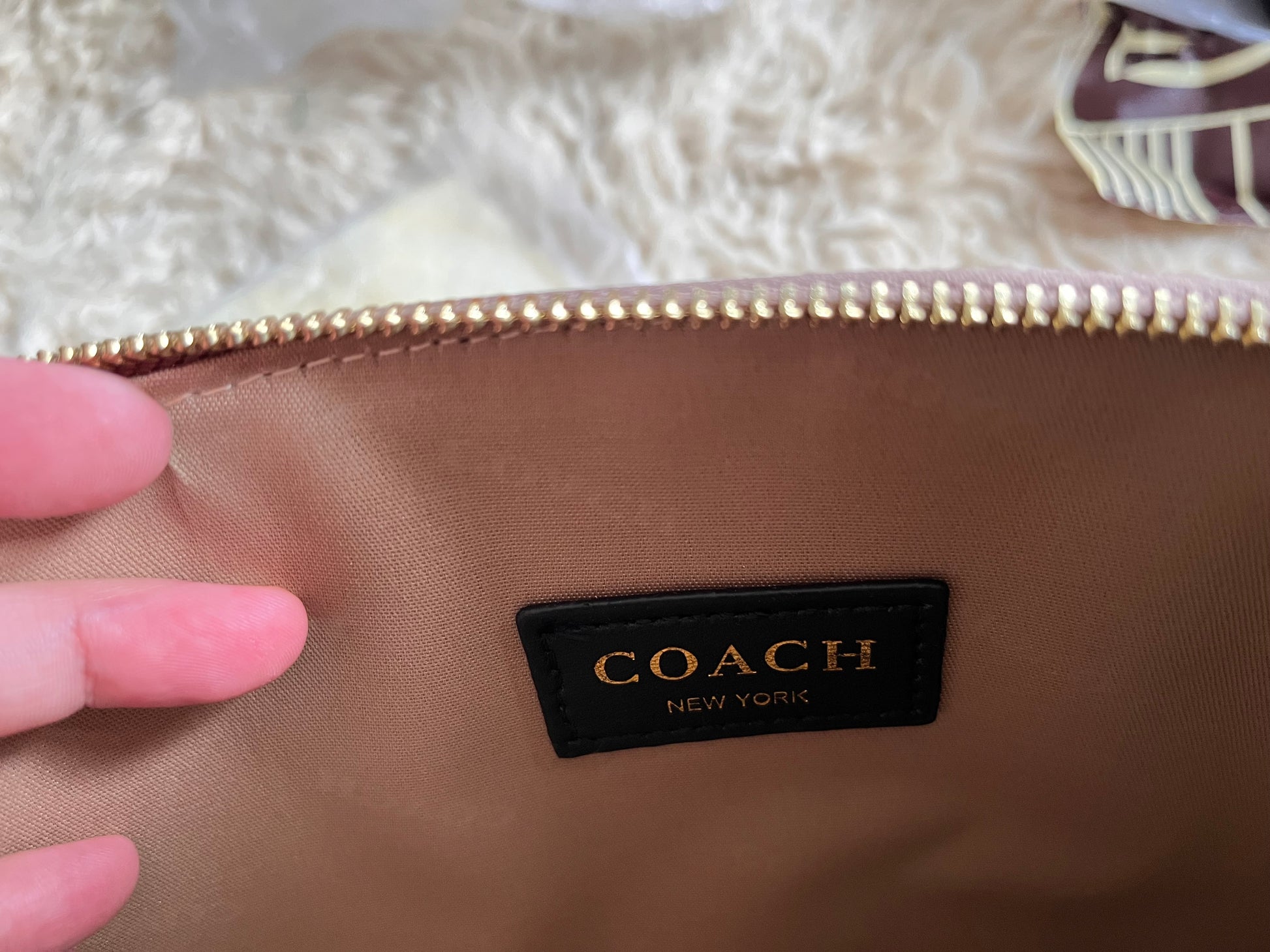 Coach leather hand carry or crossbody bag