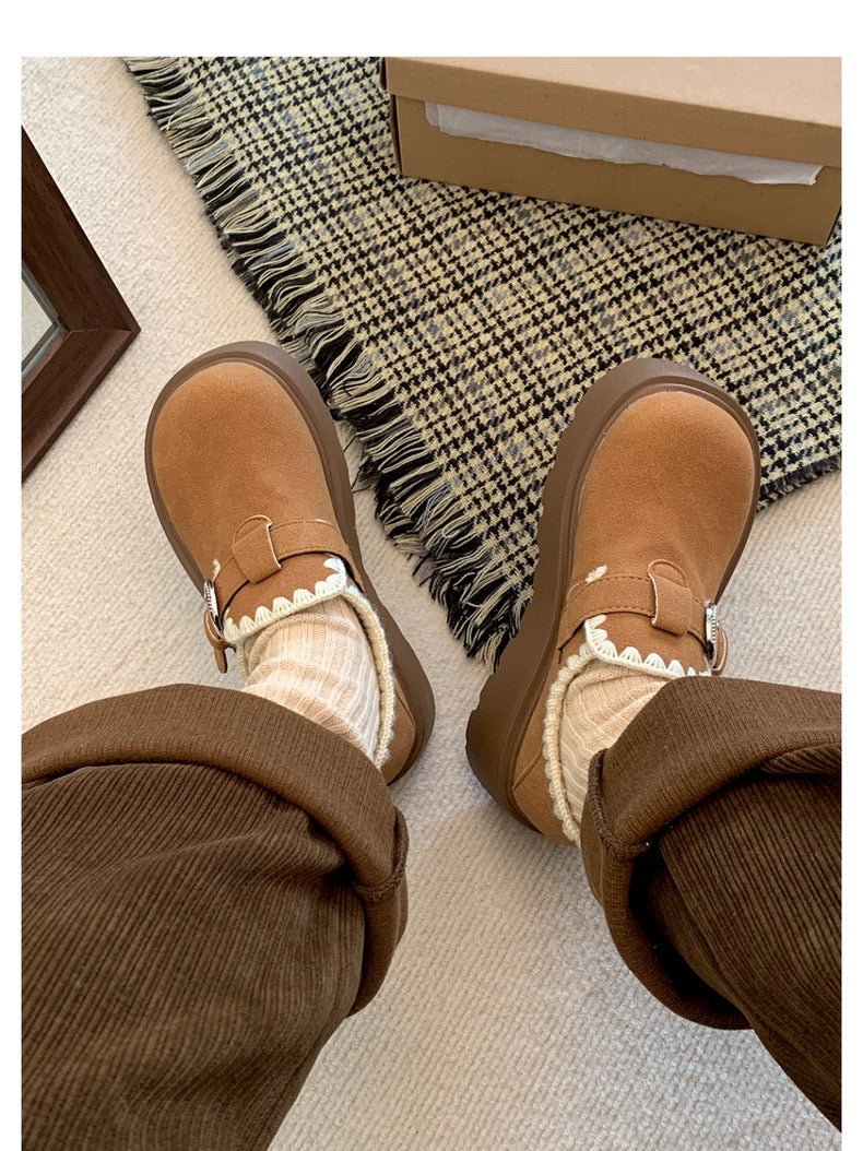 Celebrity Style Thick-Soled Baotou Half-Slippers for Women's Outer Wear Heightening Birkenstock Shoes