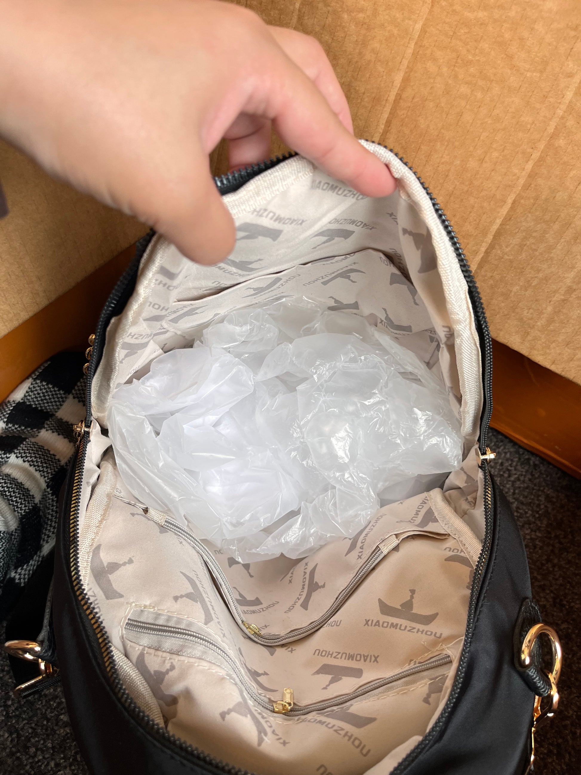 Bamboo style Waterproof Large Capacity Shoulder backpack Bag