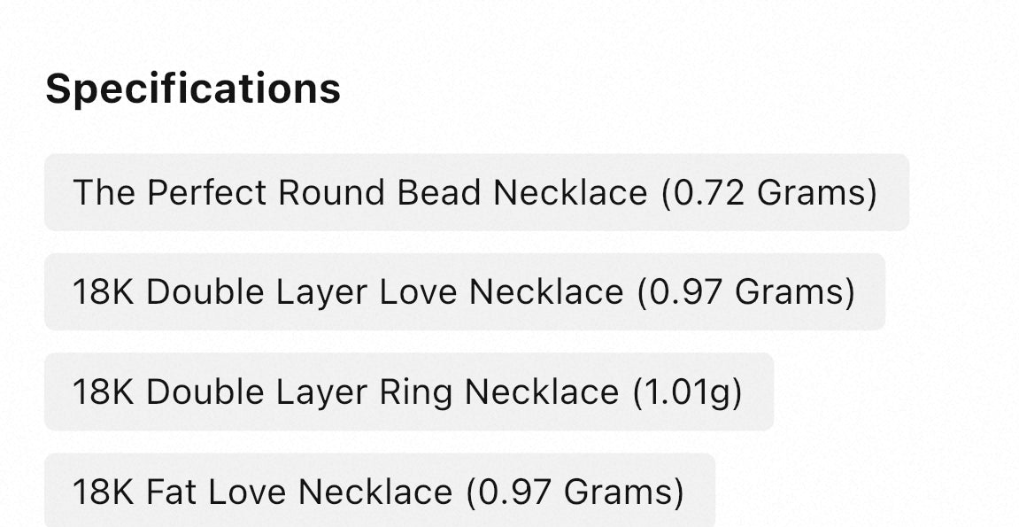 PRE ORDER ! REAL GOLD 18karat necklaces
