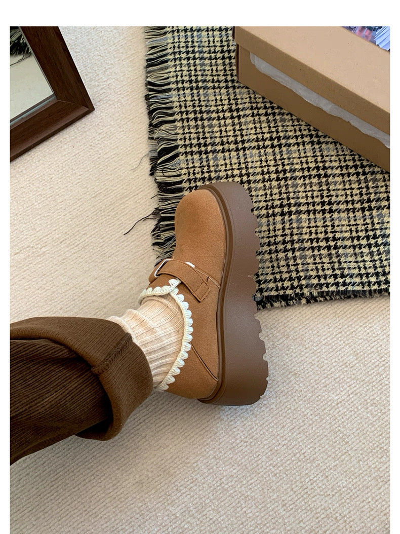 Celebrity Style Thick-Soled Baotou Half-Slippers for Women's Outer Wear Heightening Birkenstock Shoes