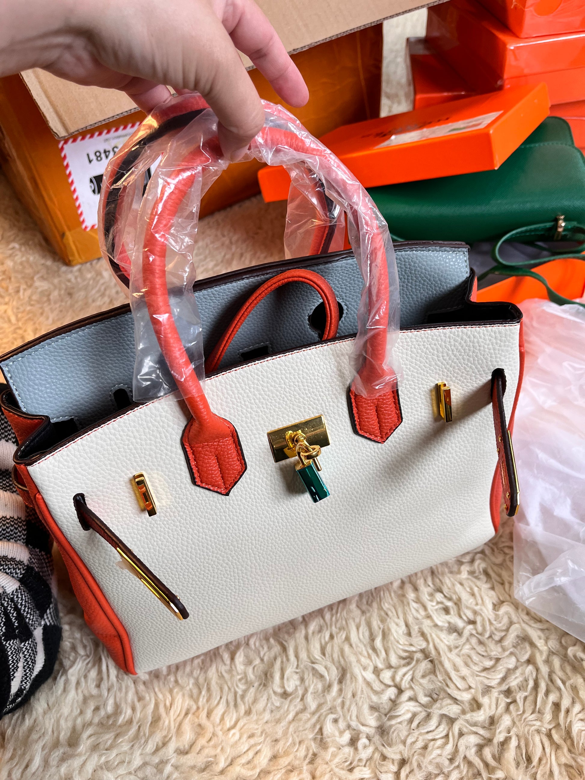 Hermes 30 leather handcarry or crossbody bag