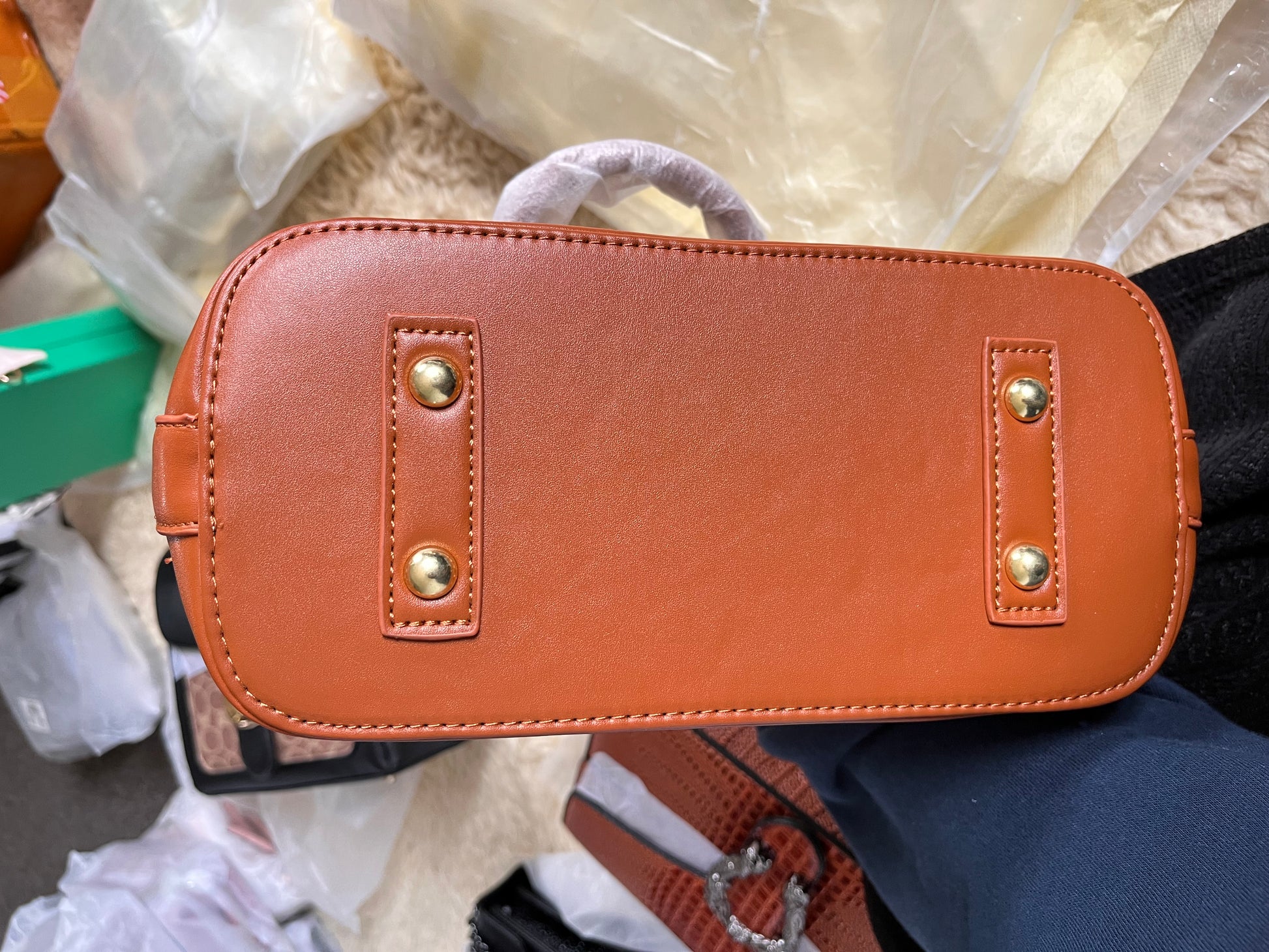 Coach leather hand carry or crossbody bag