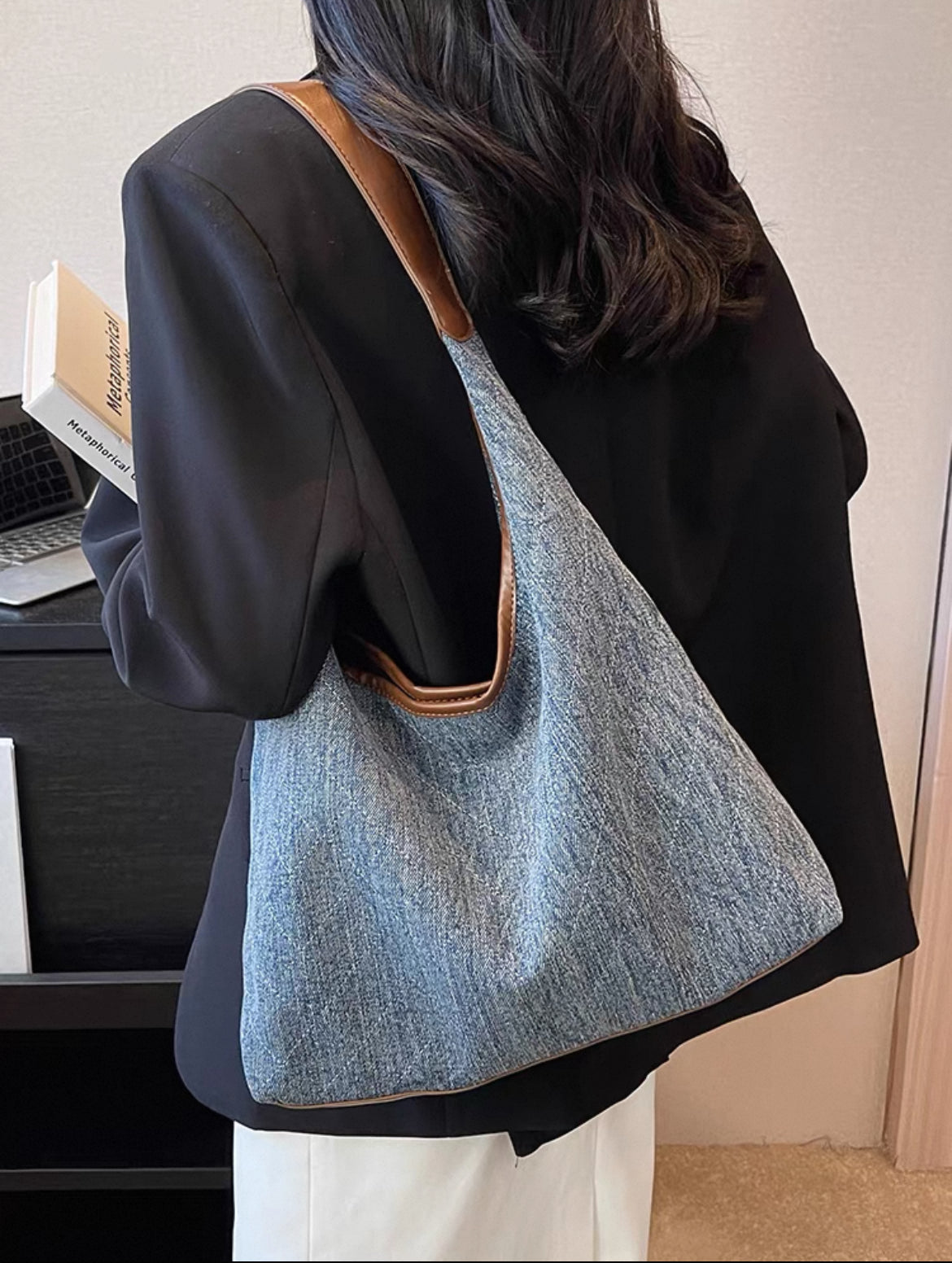 Large Denim Bag 2025 New style Shoulder High-End Tote Bag