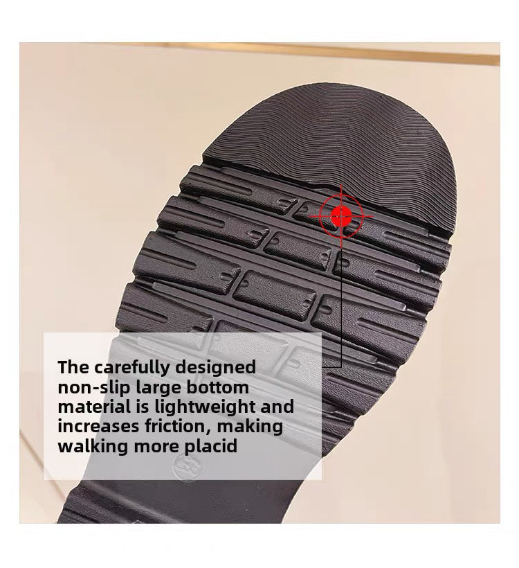 Fat Wide Fat Feet Baotou Half Slippers Women's Outer Wear Thick-Soled Sponge Cake Without Heel Lazy Slippers