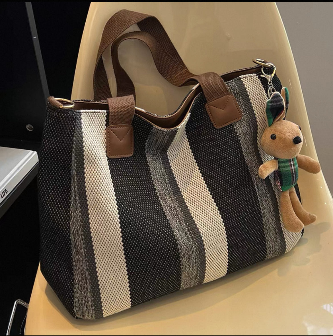Large Capacity 2025 New Canvas Cloth Crossbody bag with sling and free  ornaments/keychain
