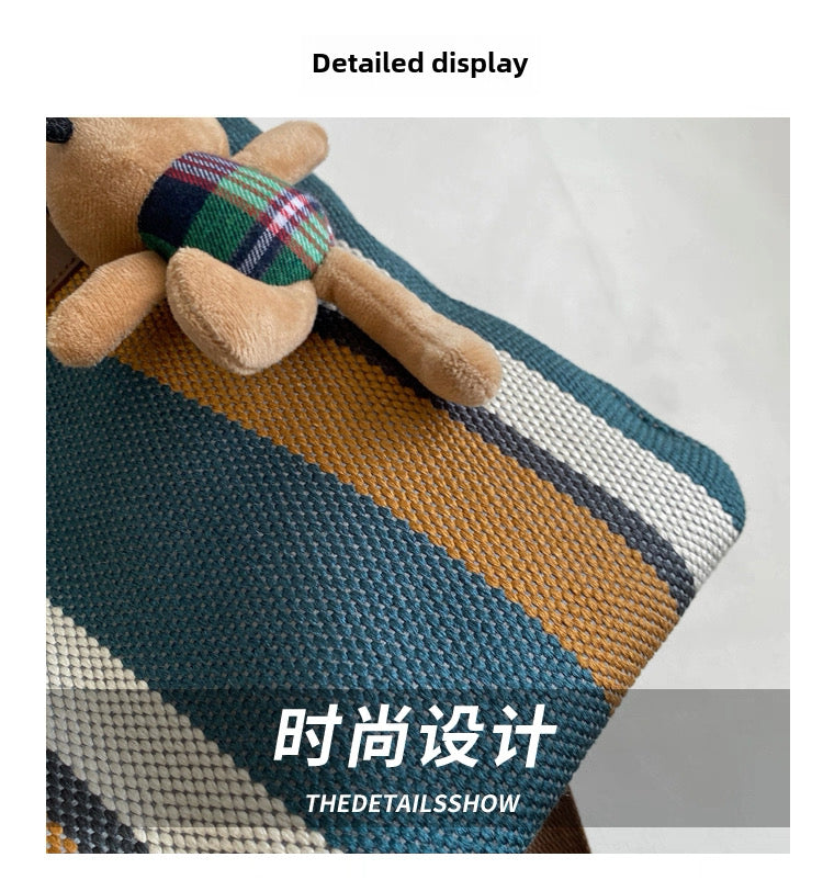 Large Capacity 2025 New Canvas Cloth Crossbody bag with sling and free  ornaments/keychain