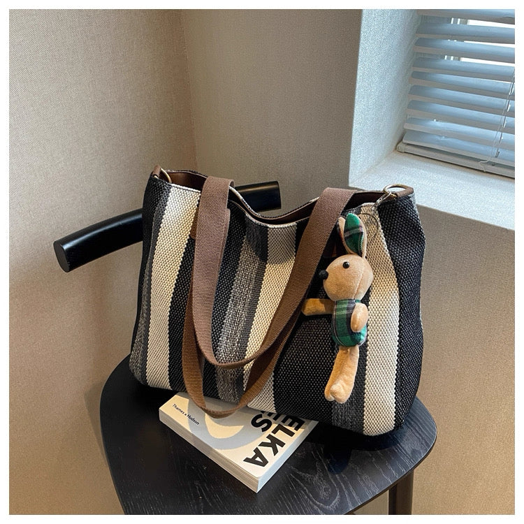 Large Capacity 2025 New Canvas Cloth Crossbody bag with sling and free  ornaments/keychain
