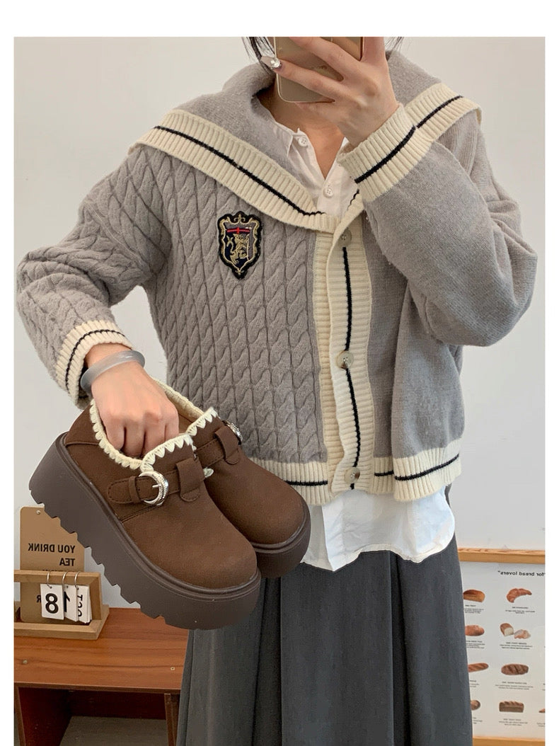 Celebrity Style Thick-Soled Baotou Half-Slippers for Women's Outer Wear Heightening Birkenstock Shoes