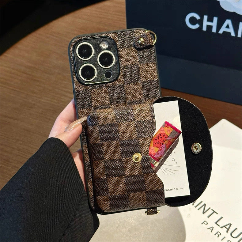 LV iPhone case with sling and card wallets