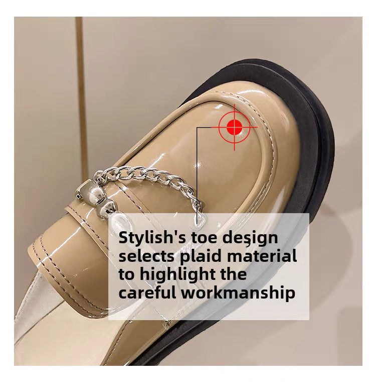 Fat Wide Fat Feet Baotou Half Slippers Women's Outer Wear Thick-Soled Sponge Cake Without Heel Lazy Slippers