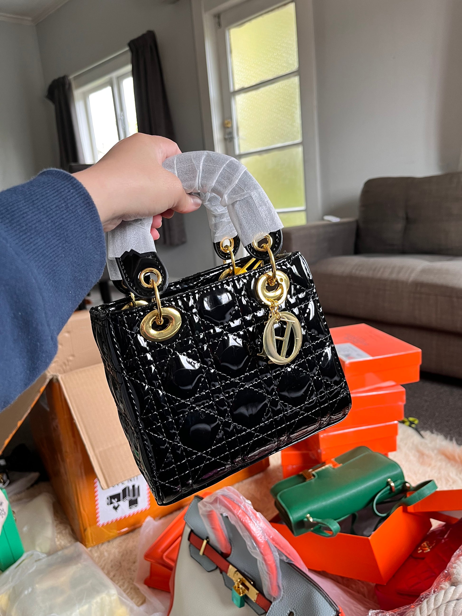 Dior lady handcarry or crossbody bag