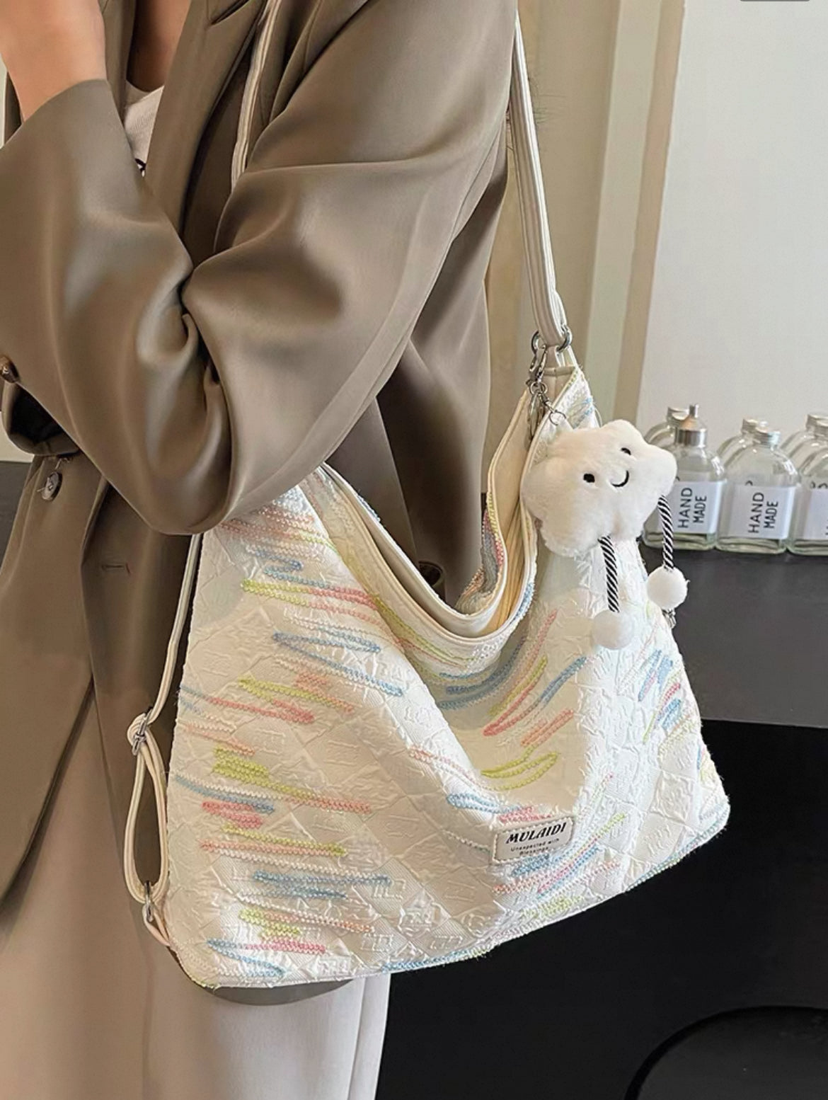 Large Canvas shoulder crossbody bag