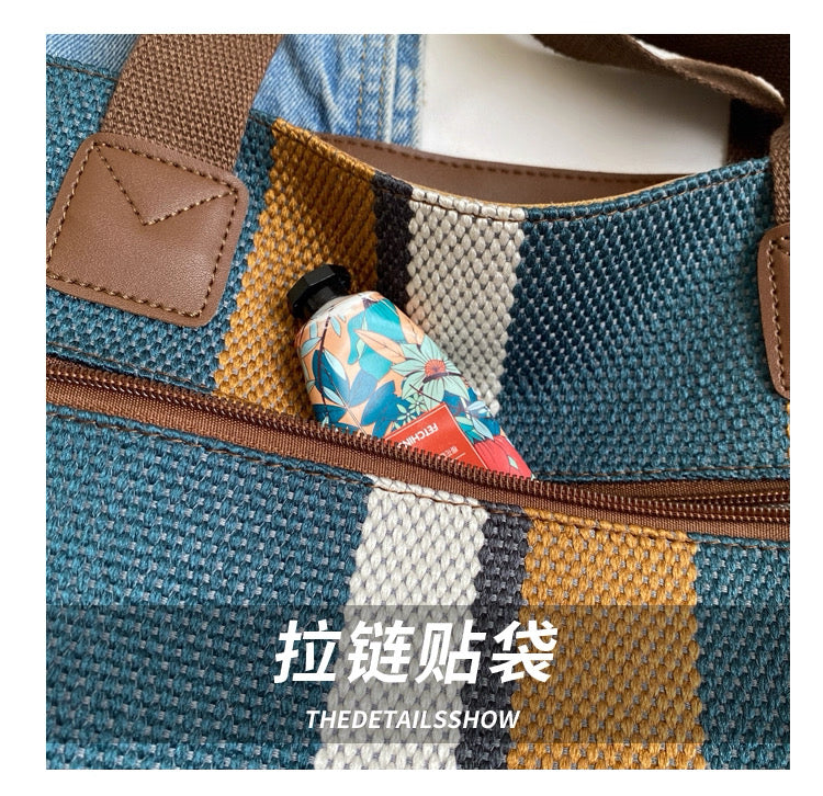Large Capacity 2025 New Canvas Cloth Crossbody bag with sling and free  ornaments/keychain