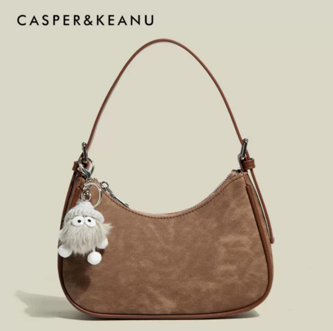 Casper&Keanu Elegant Niche Crescent armpit high end Shoulder Crossbody Bag With sling and pendant