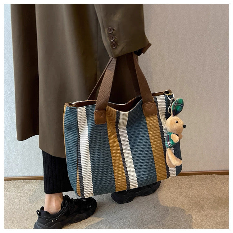 Large Capacity 2025 New Canvas Cloth Crossbody bag with sling and free  ornaments/keychain