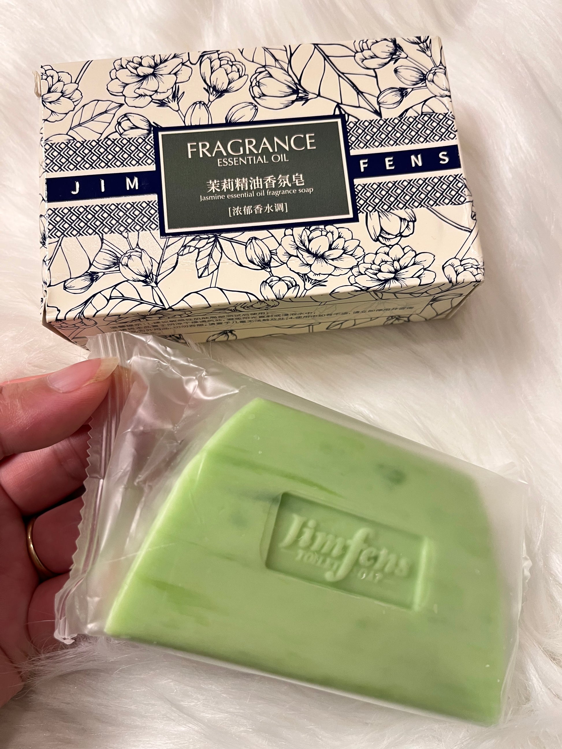 Authentic Jasmine Old Domestic High-End Essential Oil Perfume Bath Soap with free bubble net