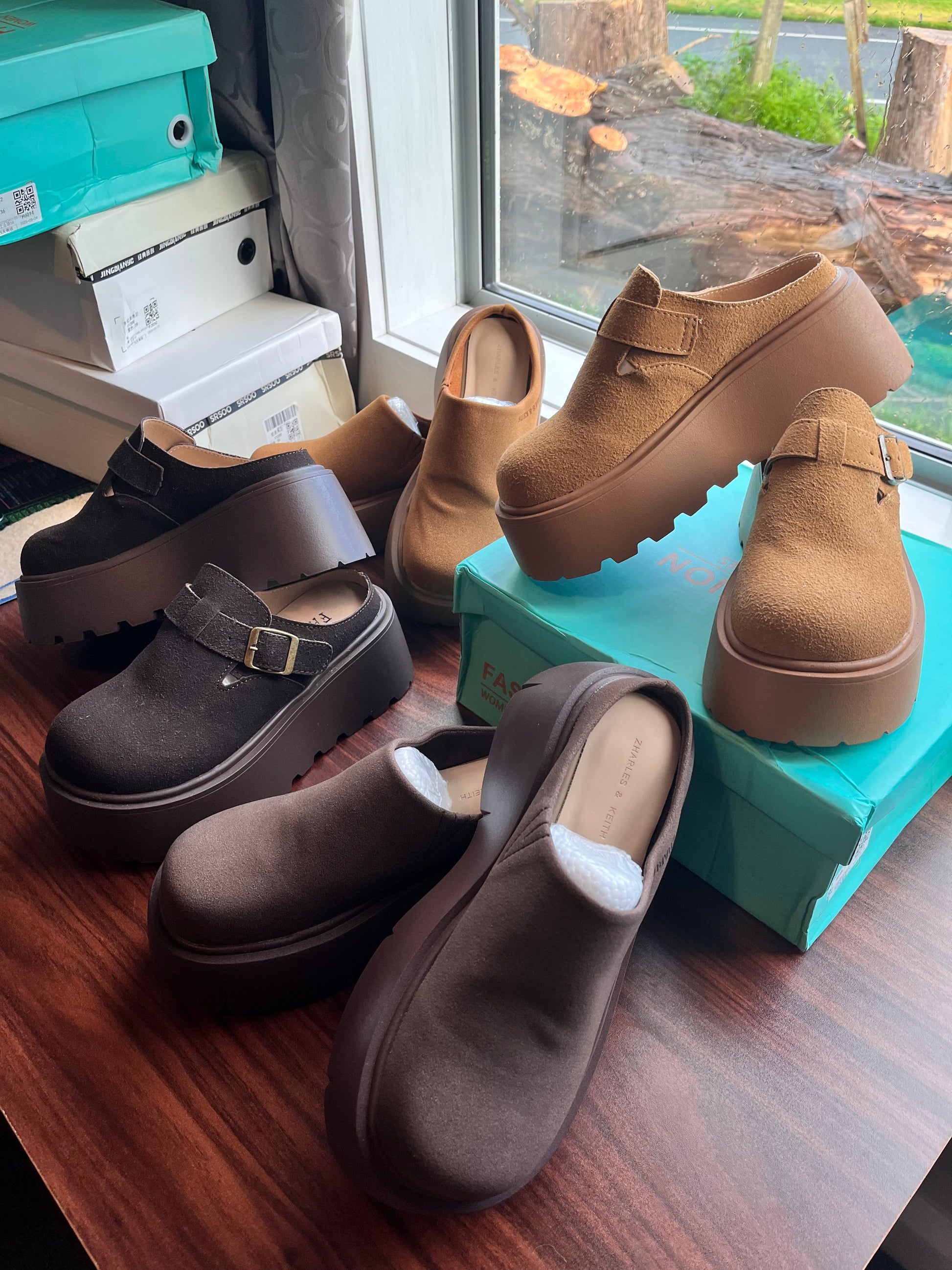 Celebrity Style Thick-Soled Baotou Half-Slippers for Women's Outer Wear Heightening Birkenstock Shoes