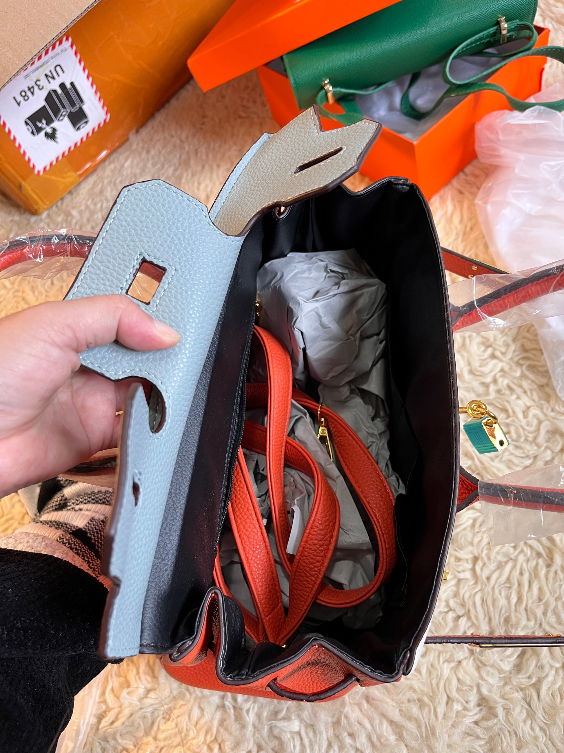 Hermes 30 leather handcarry or crossbody bag