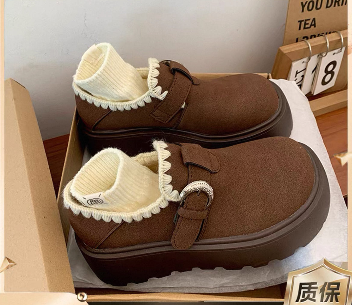 Celebrity Style Thick-Soled Baotou Half-Slippers for Women's Outer Wear Heightening Birkenstock Shoes