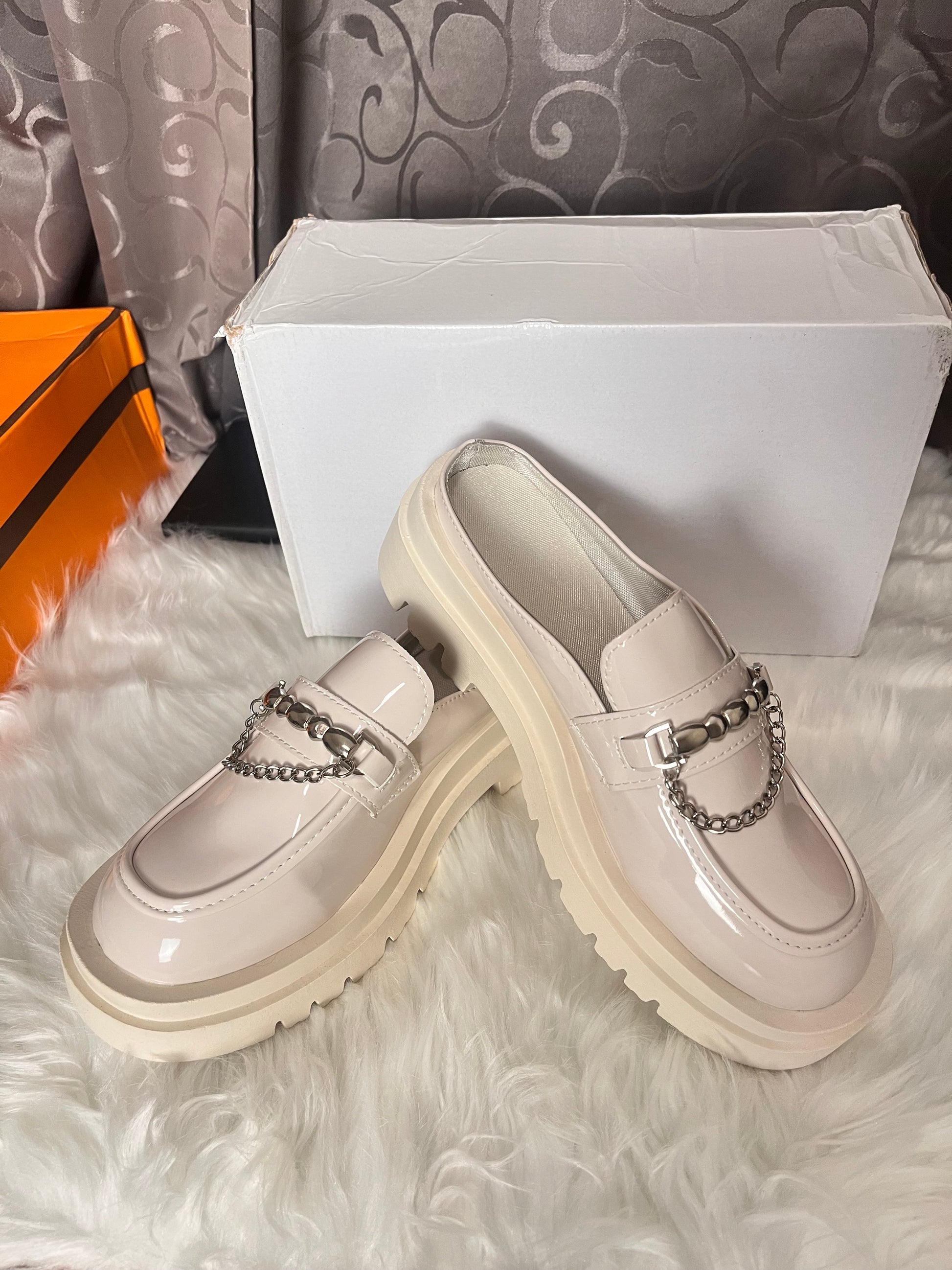 Fat Wide Fat Feet Baotou Half Slippers Women's Outer Wear Thick-Soled Sponge Cake Without Heel Lazy Slippers